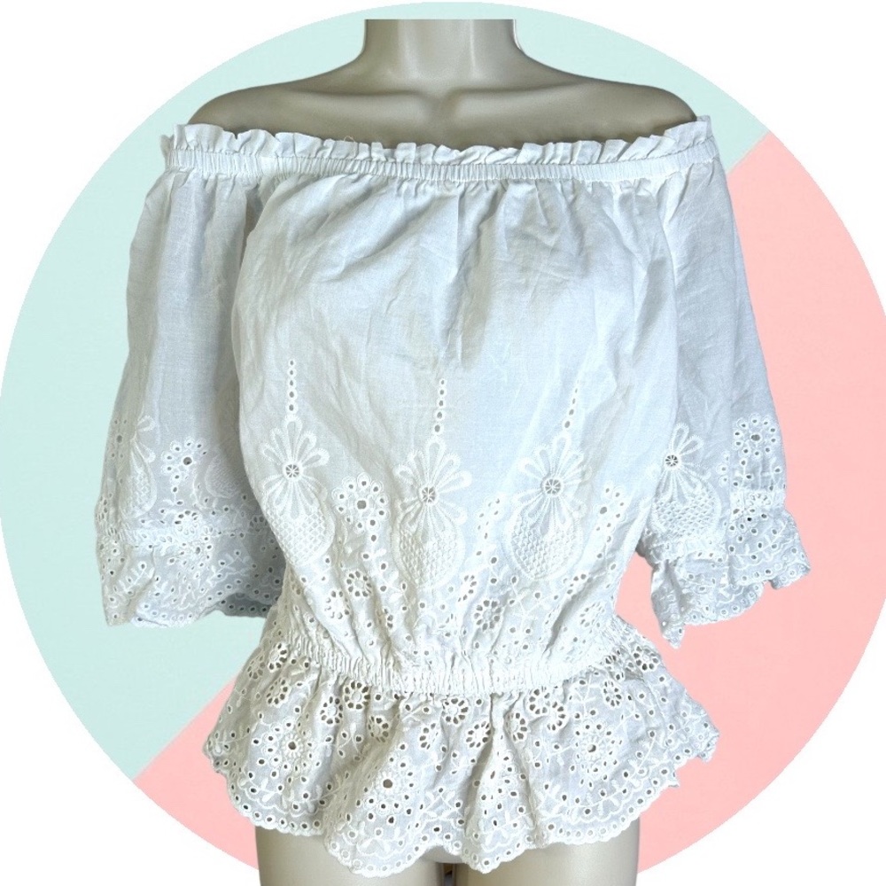 Off the shoulder white blouse XL NWT